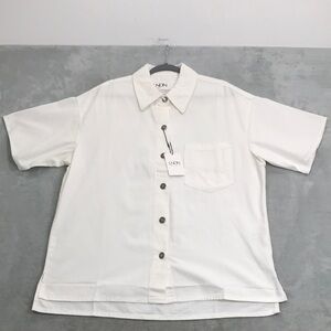 LNDN Los Angeles Denim Short Sleeve Short Oversized 100% Organic Cotton Cream